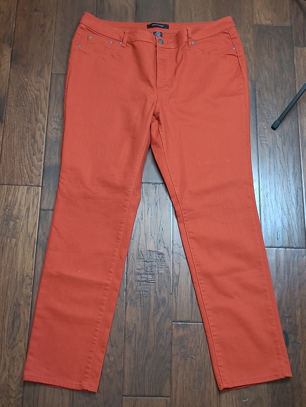 Ashley Stewart Dark Orange Jeans with Faux front pockets size 18